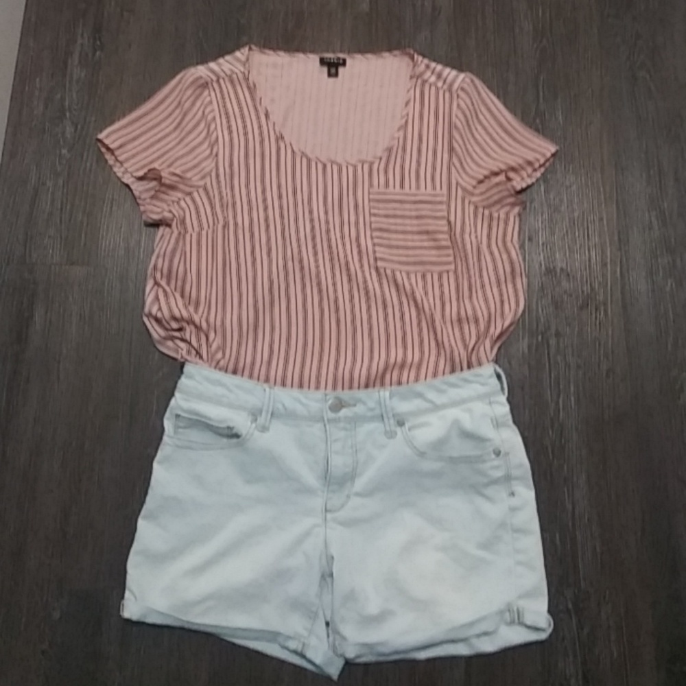 Torrid Pink & Black Stripe shirt